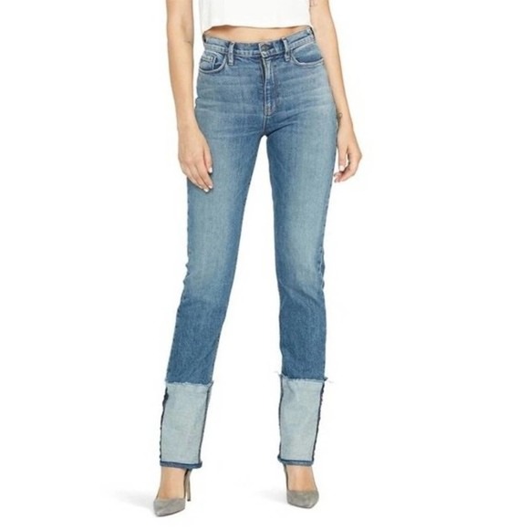 Hudson Jeans Denim - Hudson Holly Straight Leg Reverse Hem High Waist Jeans In Mimic NWT‎